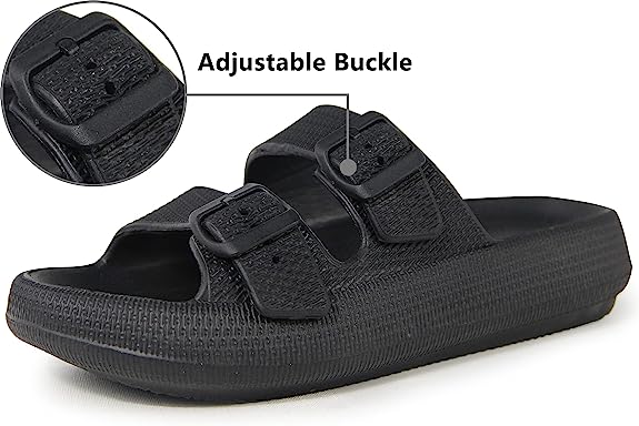 Adjustable Buckle Pillow Slippers